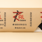 Kraft Baskılı Siyah Kaşık Çatallı Set